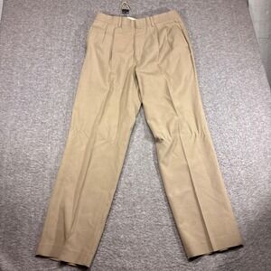 Vintage‎ Pleated Front Arrow Dress Pants Mens 34x30 Tan Khaki Trousers Wide Leg
